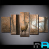 Limited Edition 5 Piece Deer In A Spring Forest Canvas