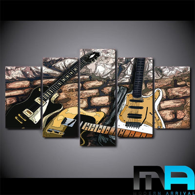 Limited Edition 5 Piece Awesome Guitar Artwork Canvas