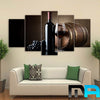 Limited Edition 5 Piece Grape Wine With Barrel Canvas