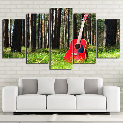 Limited Edition 5 Piece Classic Red Guitar in The Forest Canvas