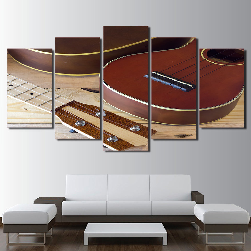 Limited Edition 5 Piece Classic Wooden Guitar Canvas