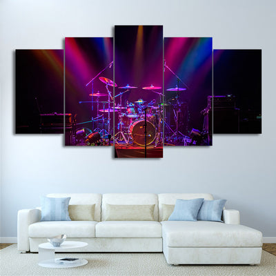 Limited Edition 5 Piece Colorful Drum Set On The Stage Canvas