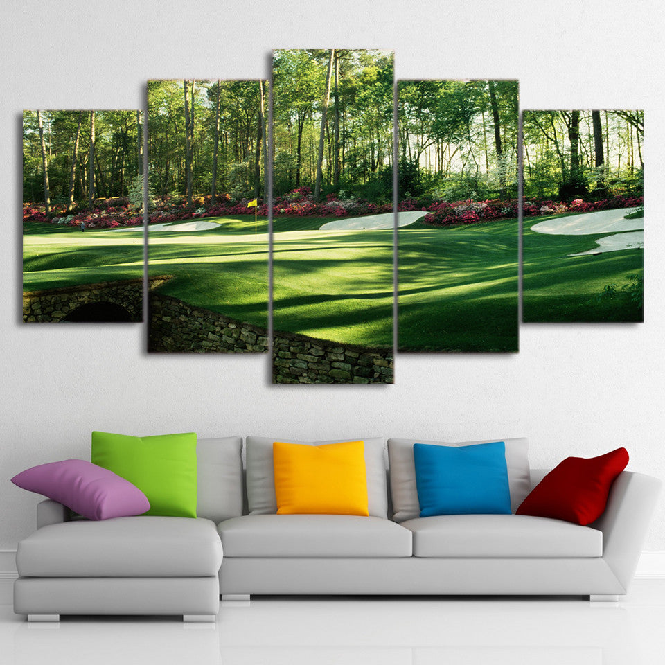 Limited Edition 5 Piece Colorful Golf Course Canvas