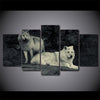 Limited Edition 5 Piece White Couple Wolf Canvas