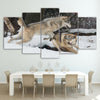 Limited Edition 5 Piece Couple Wolf Playing Canvas