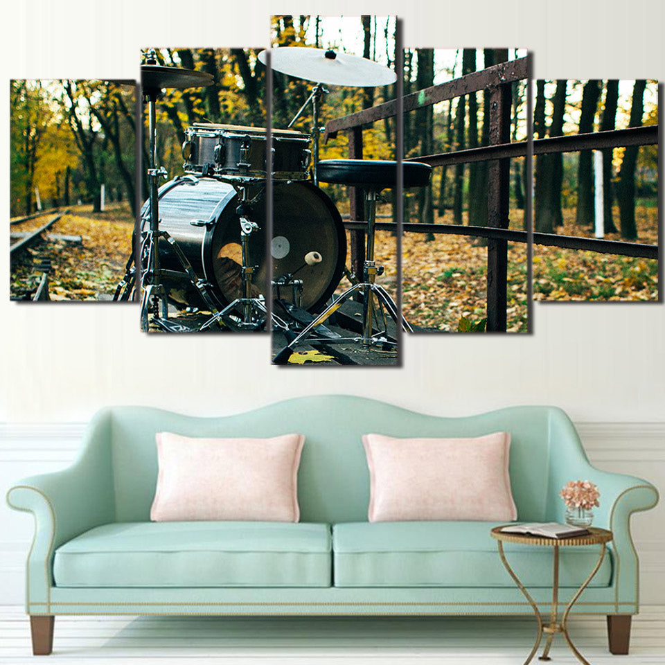 Limited Edition 5 Piece Drum Set In The Forest  Canvas