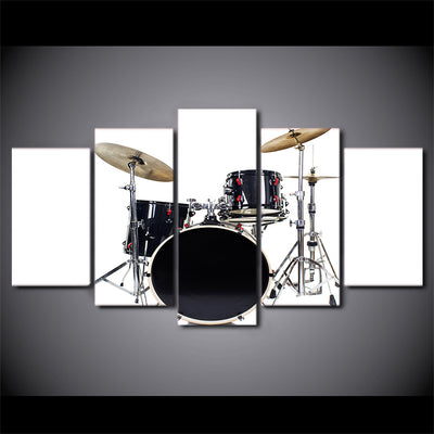Limited Edition 5 Piece Simple Drum Set In White Background Canvas