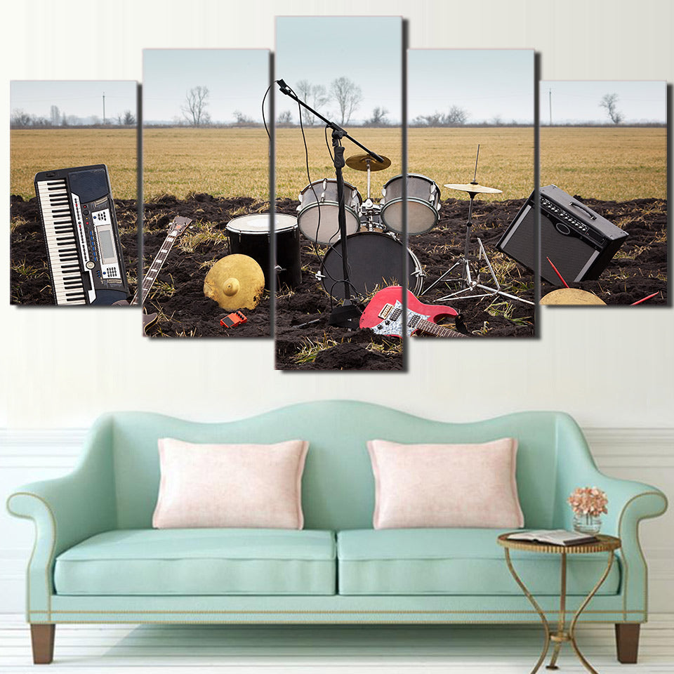 Limited Edition 5 Piece Drums In The Field Canvas