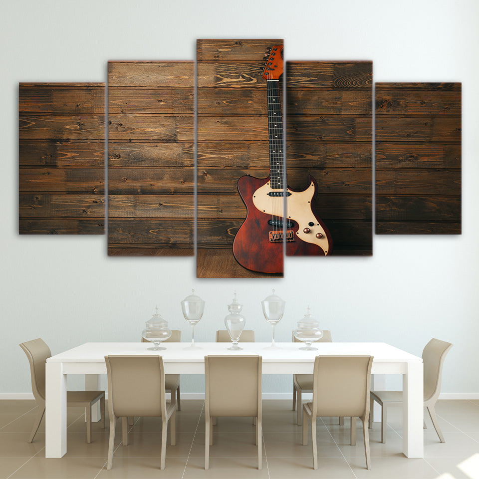 Limited Edition 5 Piece Electric Guitar On The Wall Canvas