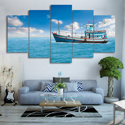 Limited Edition 5 Piece Fishing Boat Sailing Canvas