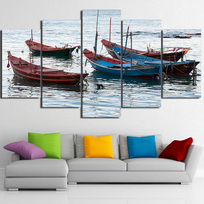 Limited Edition 5 Piece Fishing Boats Canvas