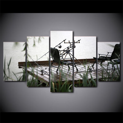Limited Edition 5 Piece Fishing Chairs Canvas