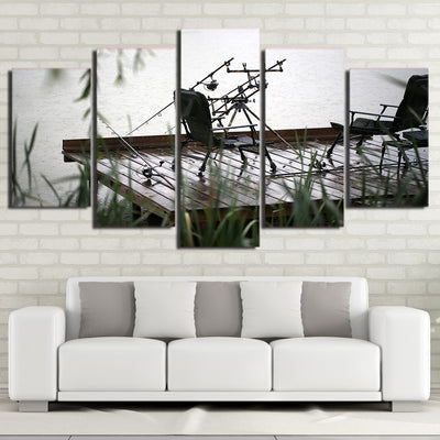 Limited Edition 5 Piece Fishing Chairs Canvas