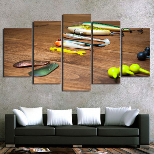 Limited Edition 5 Piece Fishing Hooks Canvas