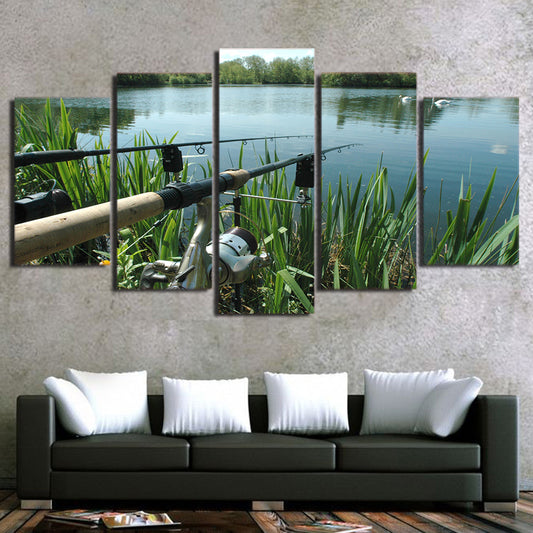 Limited Edition 5 Piece Lake Fishing Canvas