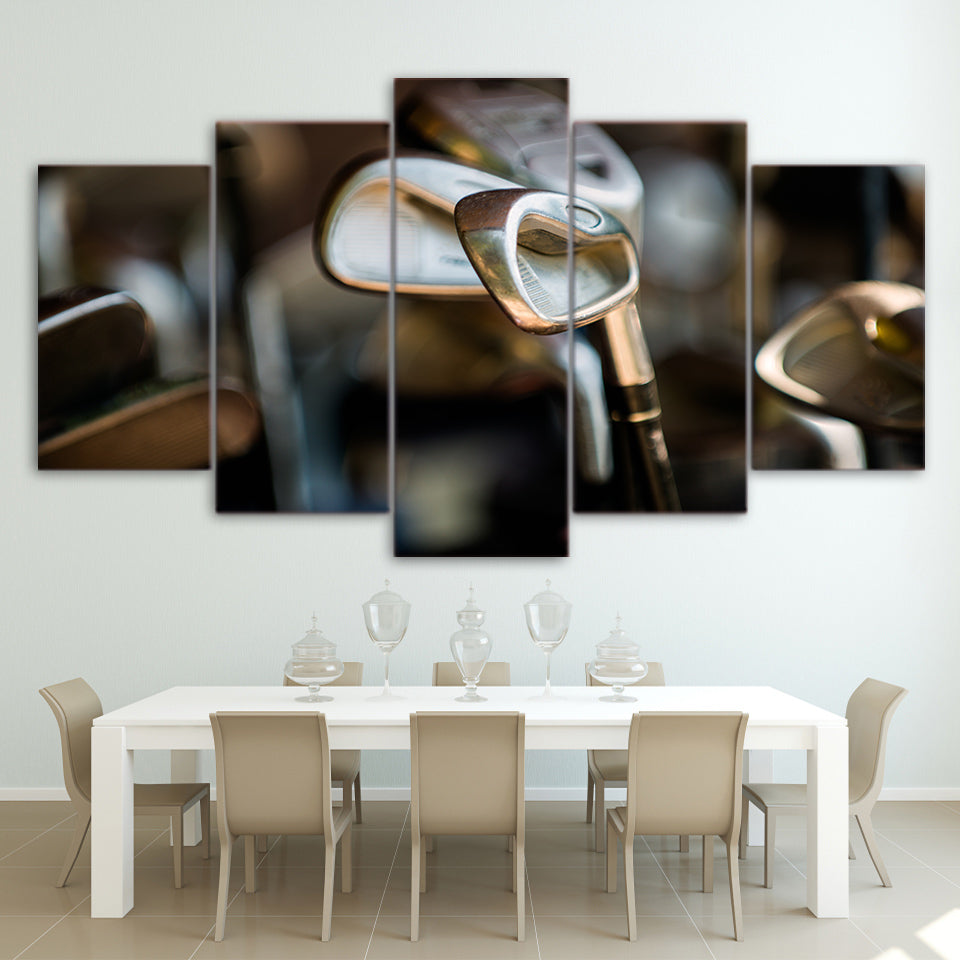 Limited Edition 5 Piece Gigantic Golf Clubs Canvas