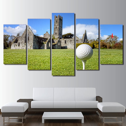 Limited Edition 5 Piece Golf Course In An Old House Canvas