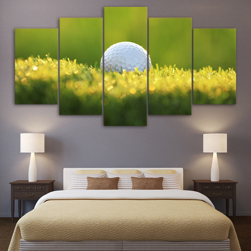 Limited Edition 5 Piece Golf Ball In A Green Grass Canvas
