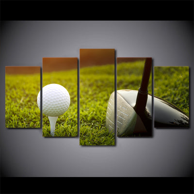 Limited Edition 5 Piece Golf Club And Balls Canvas