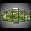 Limited Edition 5 Piece Golf Course Aerial View Canvas