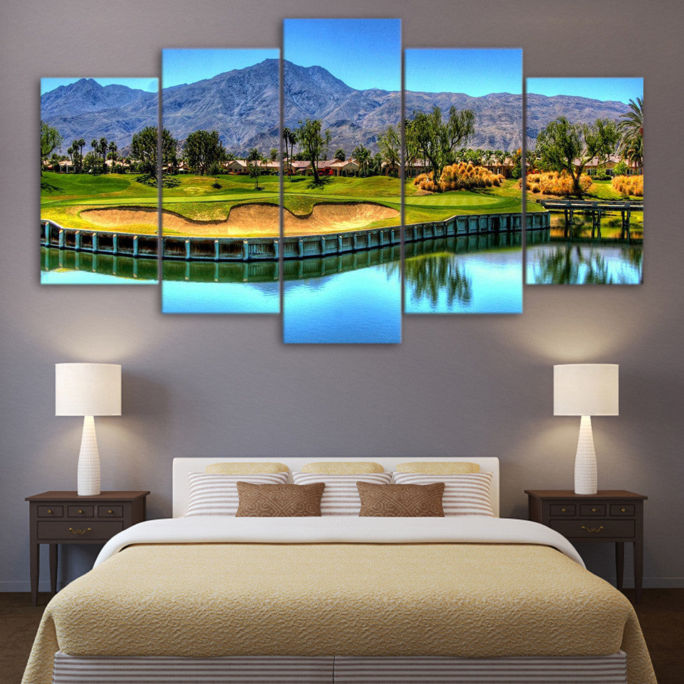 Limited Edition 5 Golf Course by the Mountain Canvas