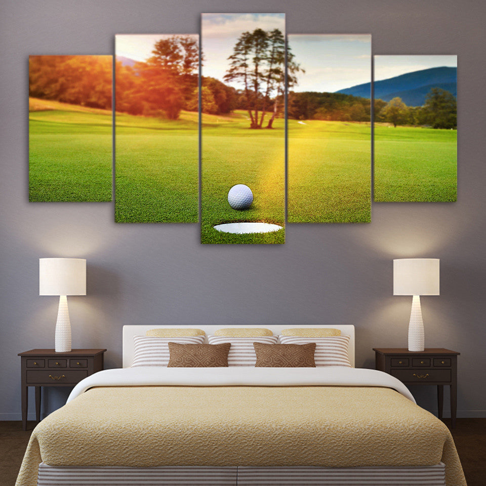 Limited Edition 5 Piece Golf Course Sunset Canvas