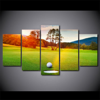 Limited Edition 5 Piece Golf Course Sunset Canvas