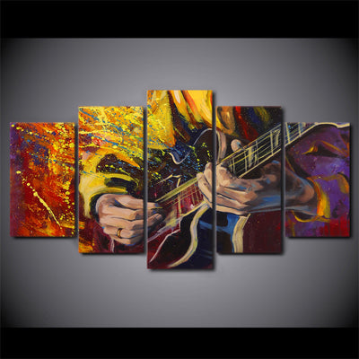 Limited Edition 5 Piece Wonderful Guitar Play Artwork Canvas