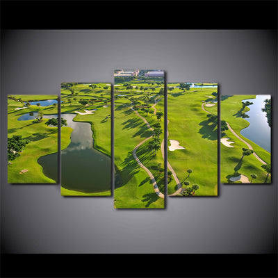Limited Edition 5 Piece Green GolfCourse Landscape Canvas