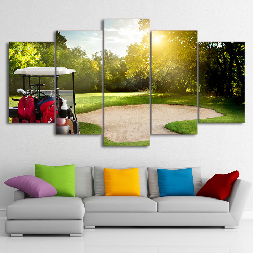 Limited Edition 5 Piece Green Golf Course Canvas