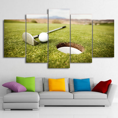 Limited Edition 5 Piece Green Golf Hole Canvas