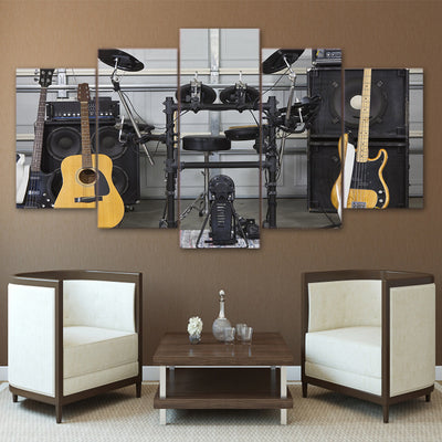 Limited Edition 5 Piece Guitars and Other Music Instruments Canvas