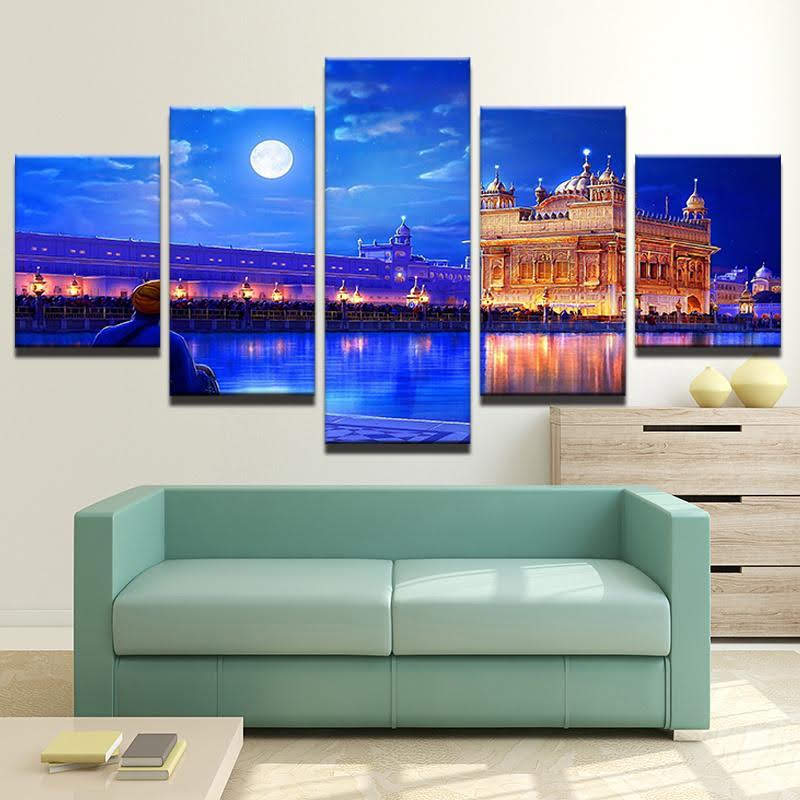 Limited Edition 5 Piece Golden Temple Canvas