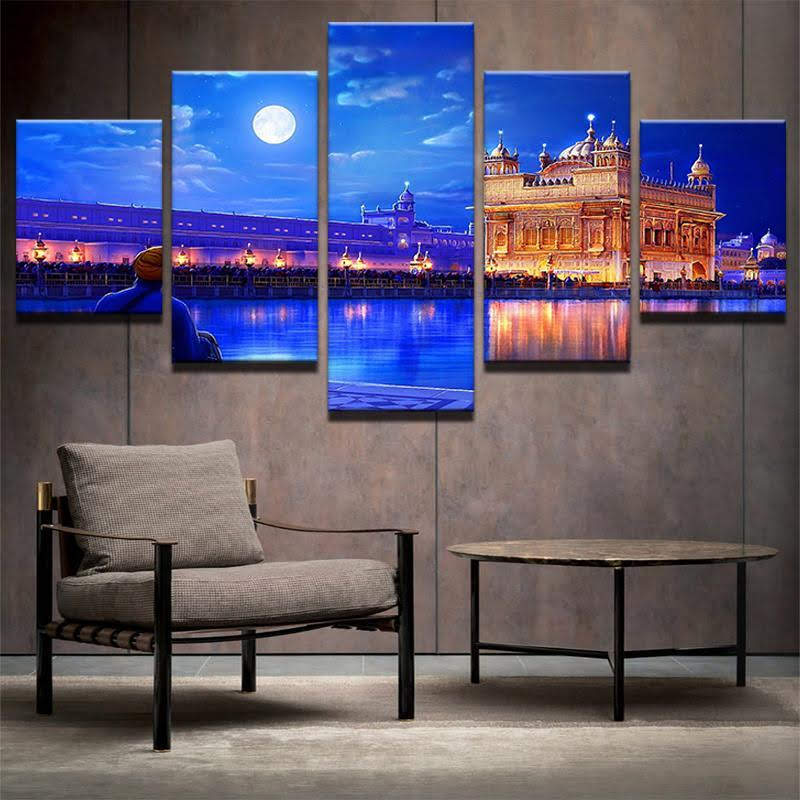 Limited Edition 5 Piece Golden Temple Canvas