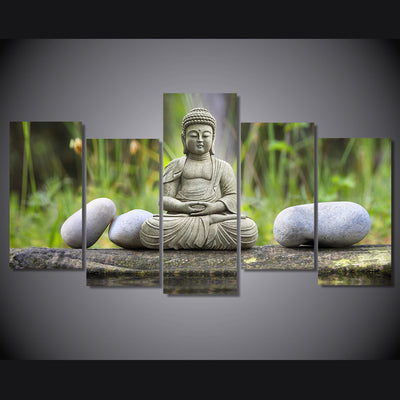 Limited Edition 5 Piece Buddha Stone Canvas