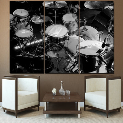 Limited Edition Black And White Drums Canvas
