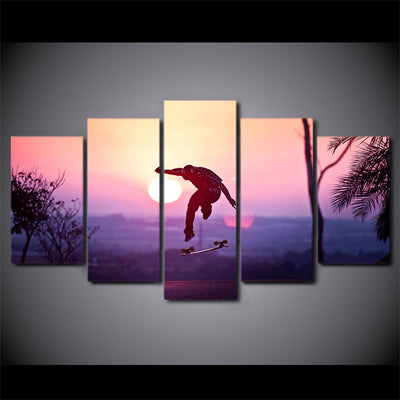 Limited Edition 5 Piece Sunset Skateboard Canvas