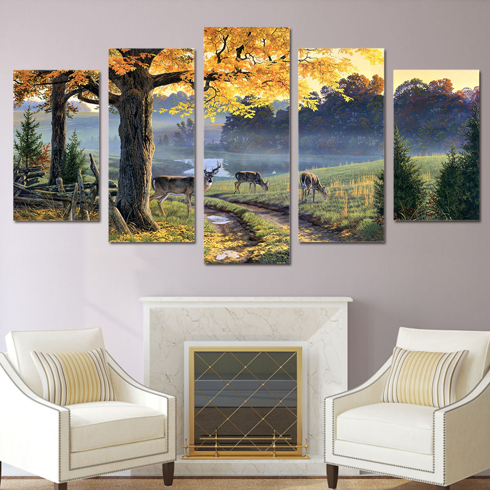 Limited Edition 5 Piece Beautiful Deer Canvas