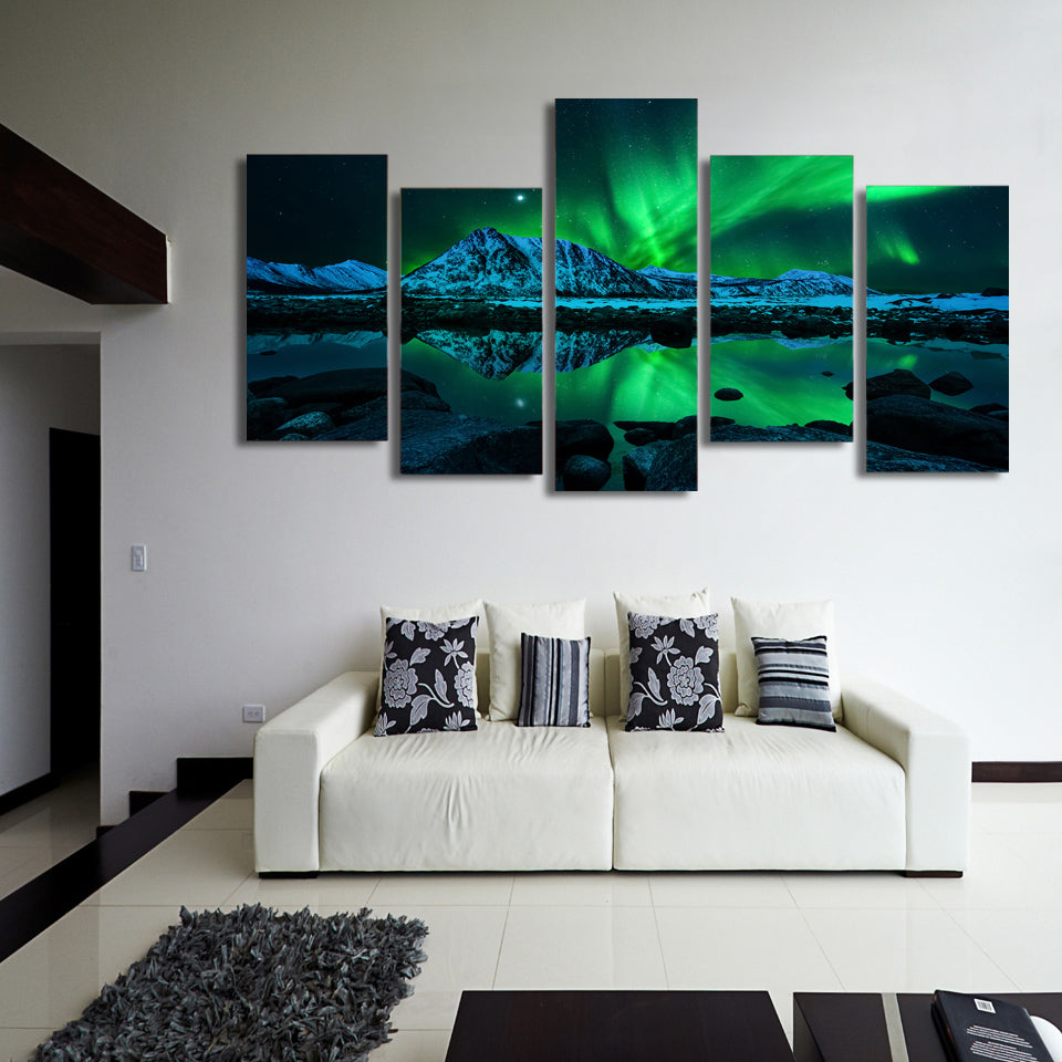 Limited Edition 5 Piece Aurora Borealis Canvas