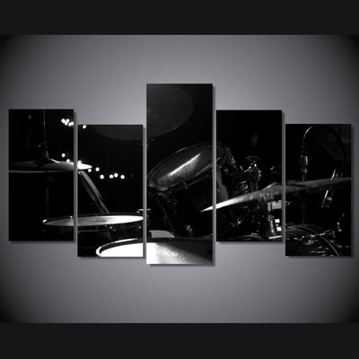 Limited Edition 5 Piece Black Drum Canvas