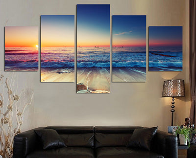 Limited Edition 5 Piece Gorgeous Sea Shore Canvas