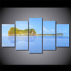 Limited Edition 5 Piece Calm Sea With Island Canvas