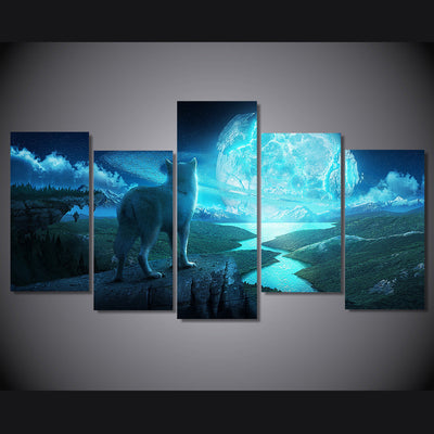 Limited Edition 5 Piece Wolf Universe Canvas