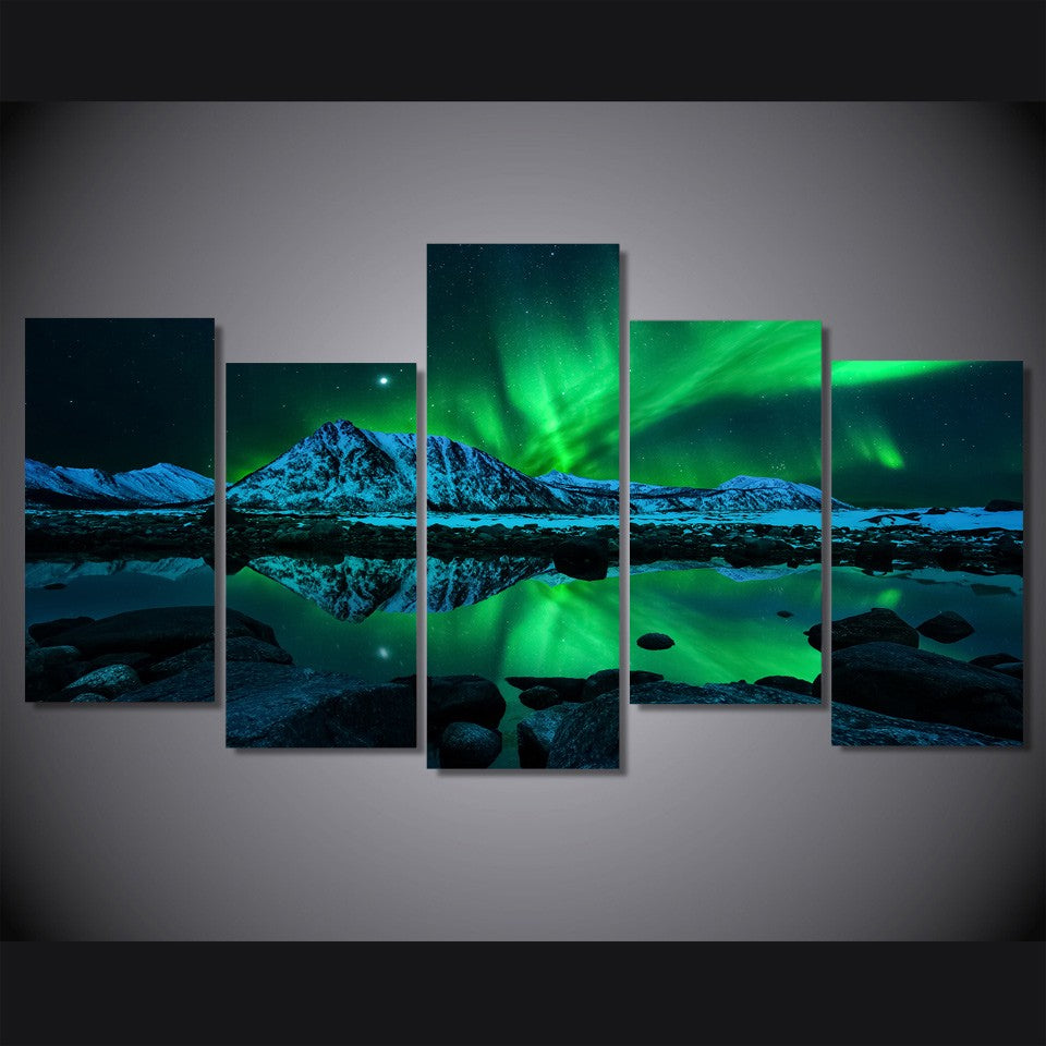 Limited Edition 5 Piece Aurora Borealis Canvas