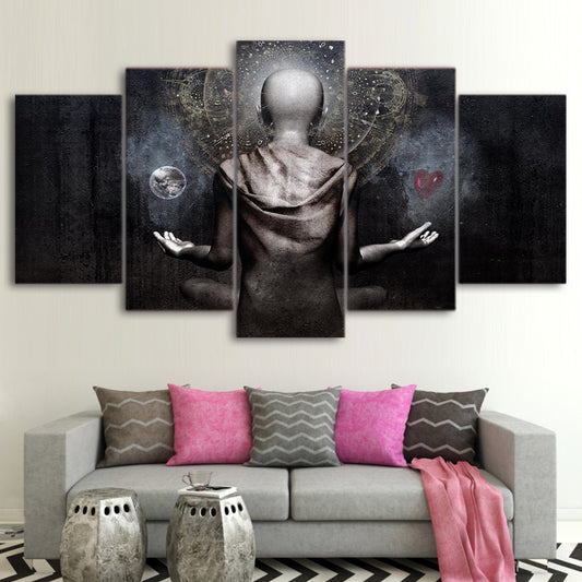 Limited Edition 5 Piece Meditating Buddha Canvas