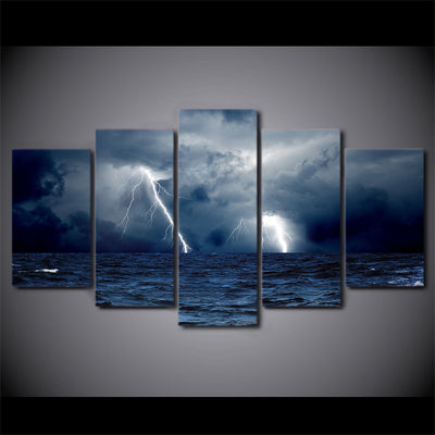 Limited Edition 5 Piece Ocean Storm Canvas