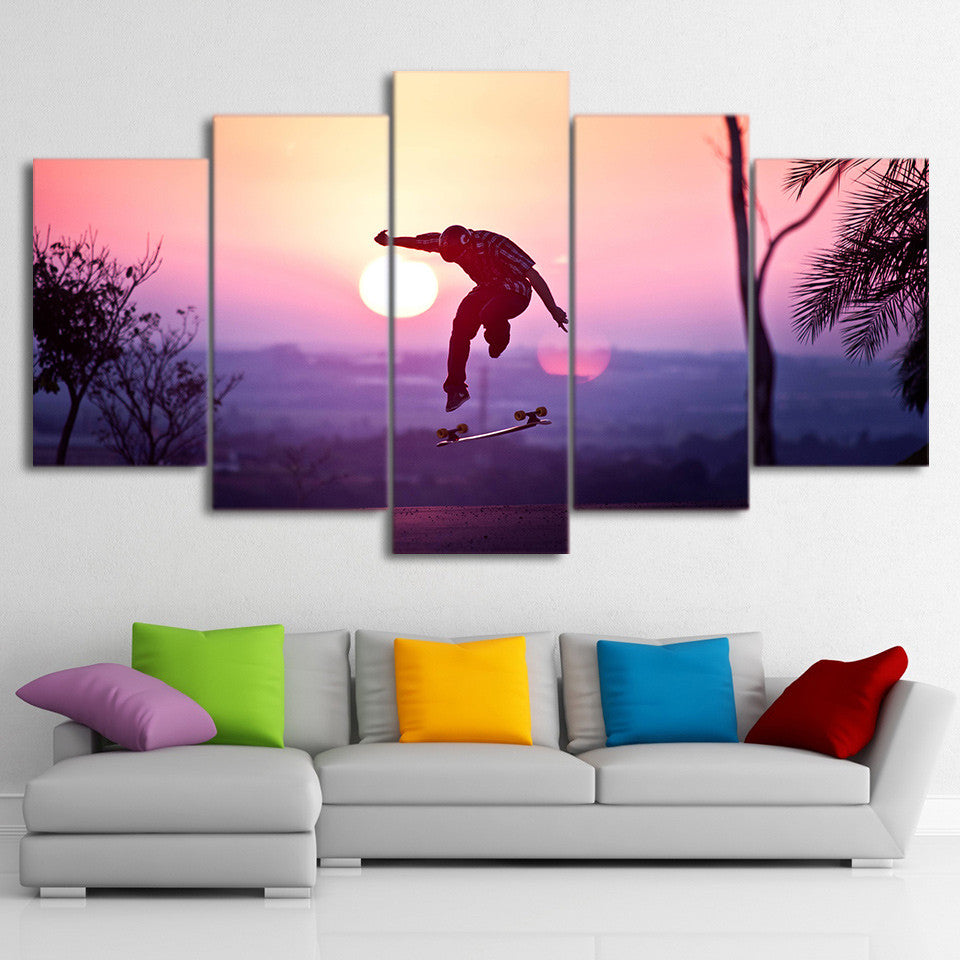 Limited Edition 5 Piece Sunset Skateboard Canvas