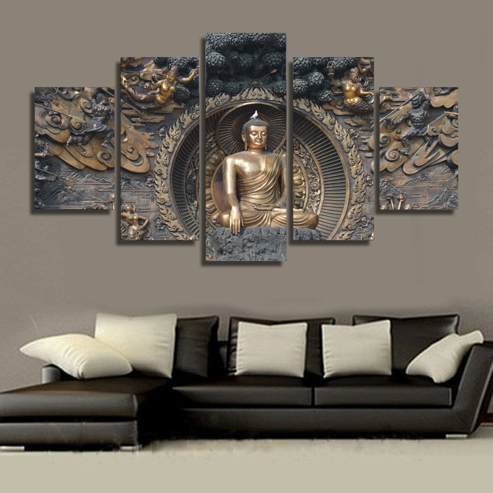 Limited Edition 5 Piece Calm Buddha Canvas