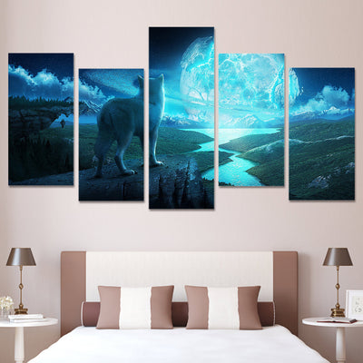 Limited Edition 5 Piece Wolf Universe Canvas