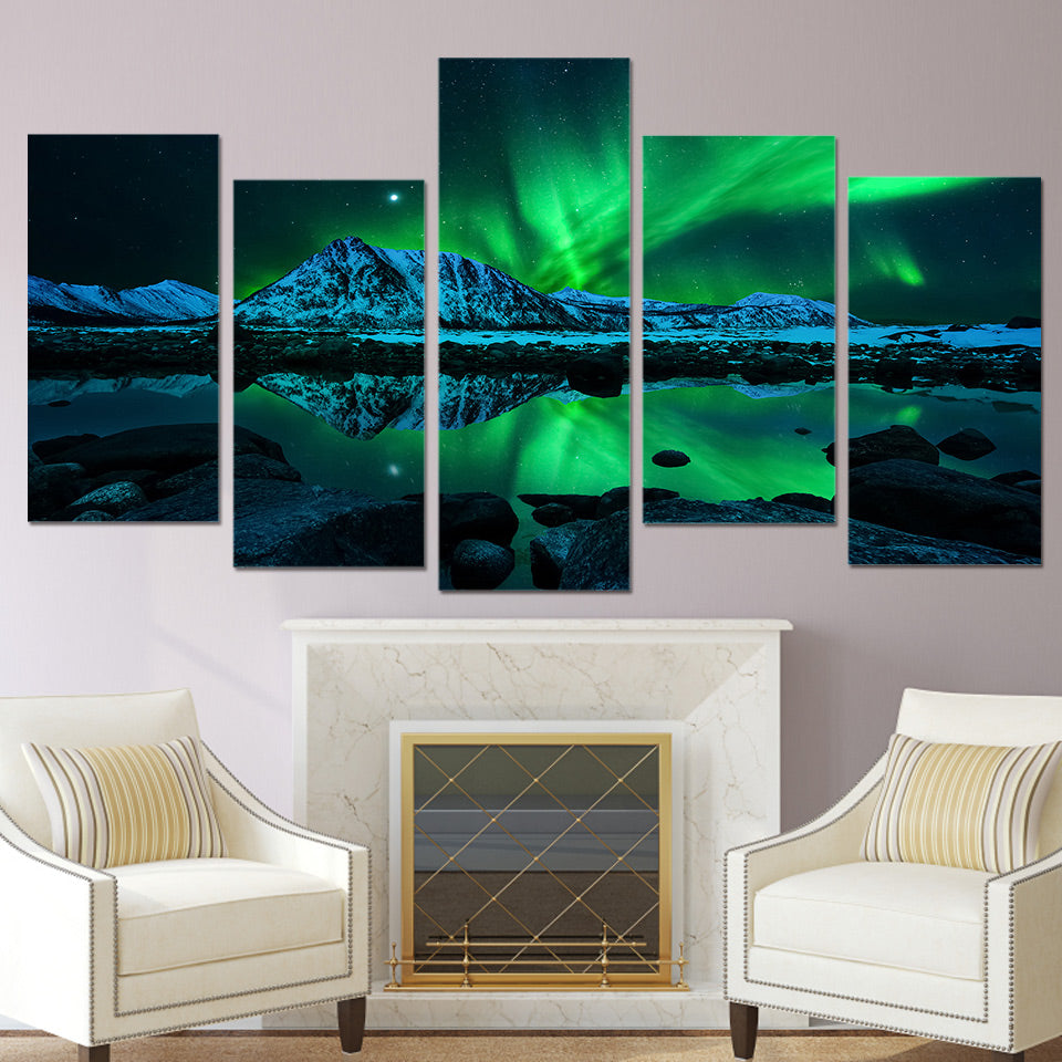 Limited Edition 5 Piece Aurora Borealis Canvas